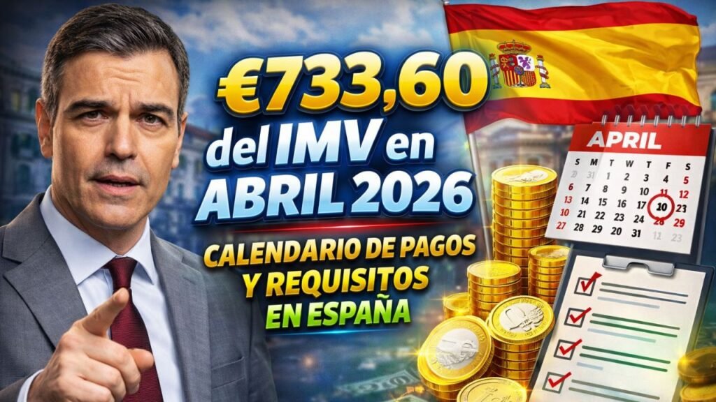 €733,60 del IMV en abril 2026: calendario de pagos y requisitos en España