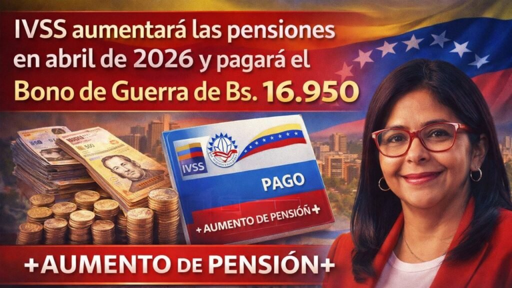 IVSS aumentará las pensiones en abril de 2026 y pagará el Bono de Guerra de Bs. 16.950