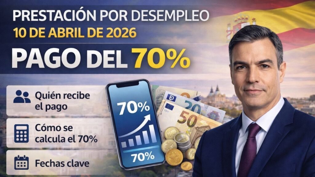 Prestación por Desempleo en España 10 de abril de 2026: Explicación del pago del 70%
