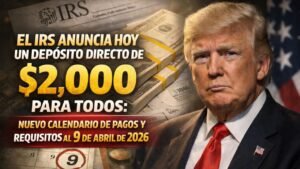 El IRS anuncia hoy un depósito directo de $2,000 para todos: nuevo calendario de pagos y requisitos al 9 de abril de 2026
