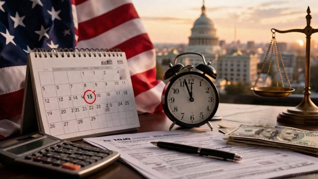 Fecha límite de impuestos en EE. UU. el 15 de abril de 2026: extensión hasta el 15 de octubre y multas de hasta el 5% mensual