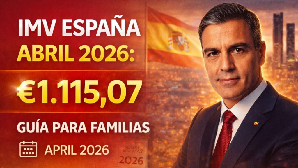 IMV España abril 2026: pago de €1.115,07 y guía para familias