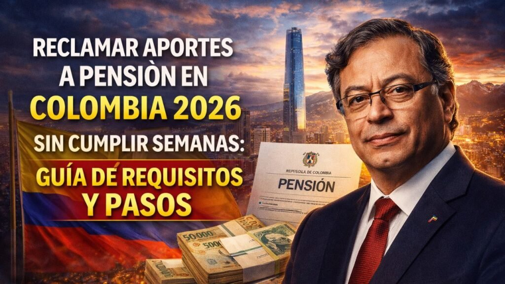 Reclamar aportes a pensión en Colombia 2026 sin cumplir semanas: guía de requisitos y pasos