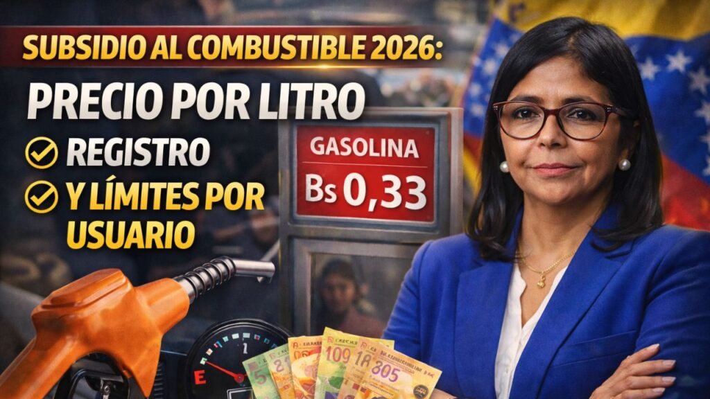 Subsidio al combustible 2026: precio por litro, registro y límites por usuario
